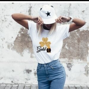 Saint Patricks day T-stirt, cute gift, Gold, Unisex Jersey Short Sleeve Tee shirt, mom teacher friends, party tee, three leaf cover,